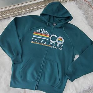 New! Salt Creek. Colorado Estes Park Good Vibes Full Zip Hoodie. Green. …